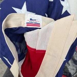 110x 58" Valley Force United States Embroidery Flag New. 100% Cotton.Case.
